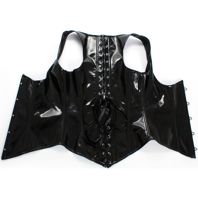 Black PU Leather Corset Gothic - Corset Waist Cinch review and price