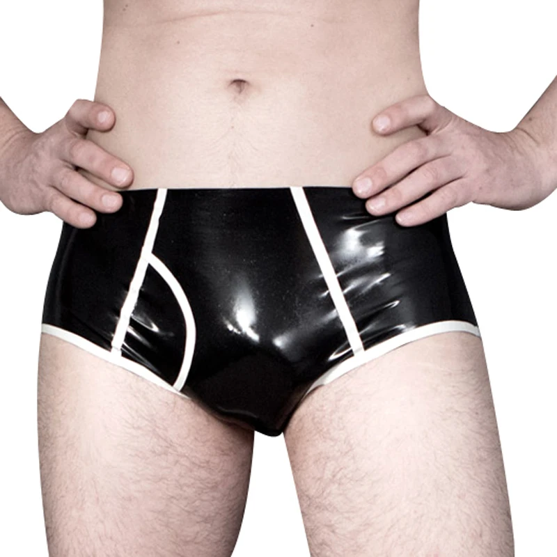Party Latex Briefs With Stripe - Boyshort Underwear review and price